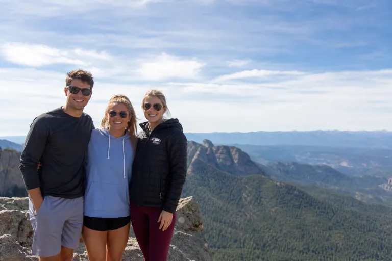 Input photo — group at a scenic overlook